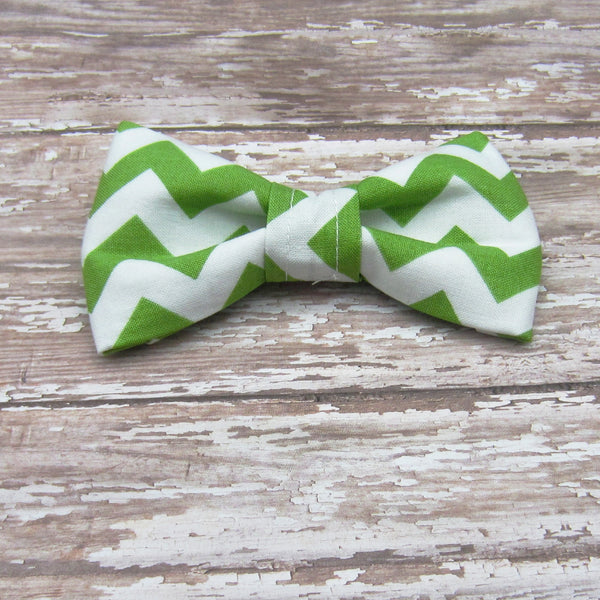 Green Chevron Bow Tie or Sailor Bow-4 Sizes Available