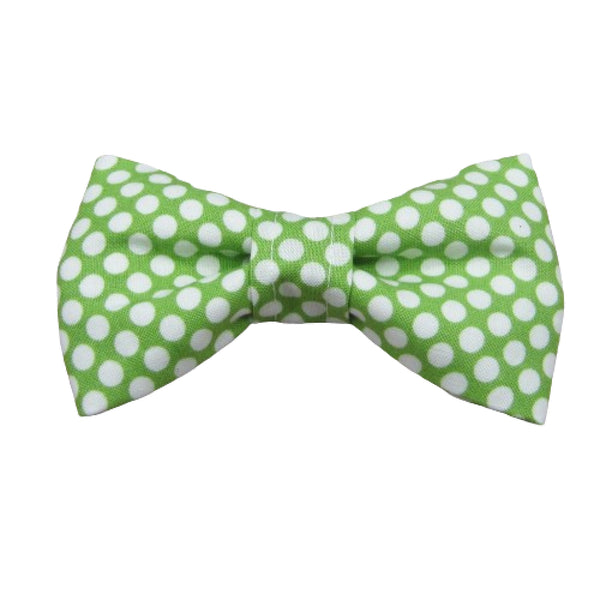 Green Polka Dot Pet Bow Tie or Sailor Bow-4 Sizes Available