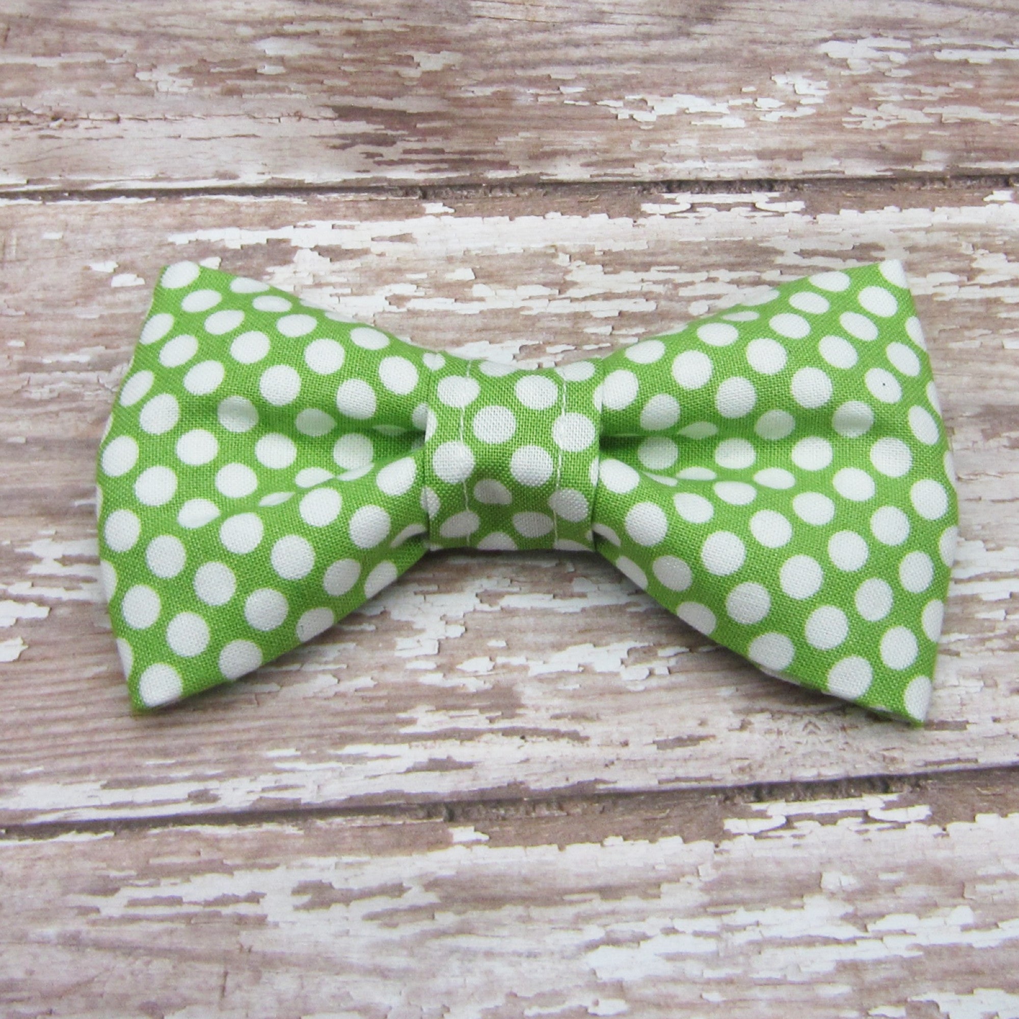 Green Polka Dot Pet Bow Tie or Sailor Bow-4 Sizes Available