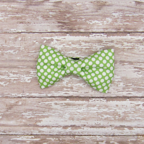 Green Polka Dot Pet Bow Tie or Sailor Bow-4 Sizes Available