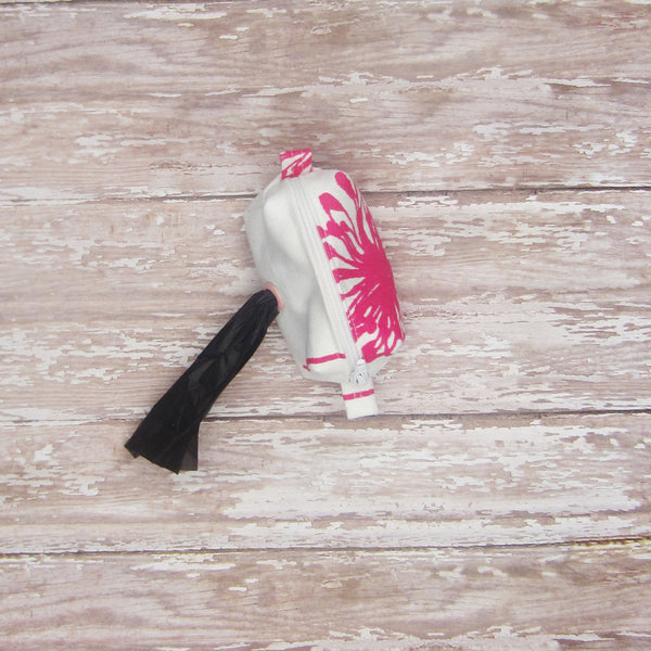 Hot Pink Flower Pet Waste Bag Holder