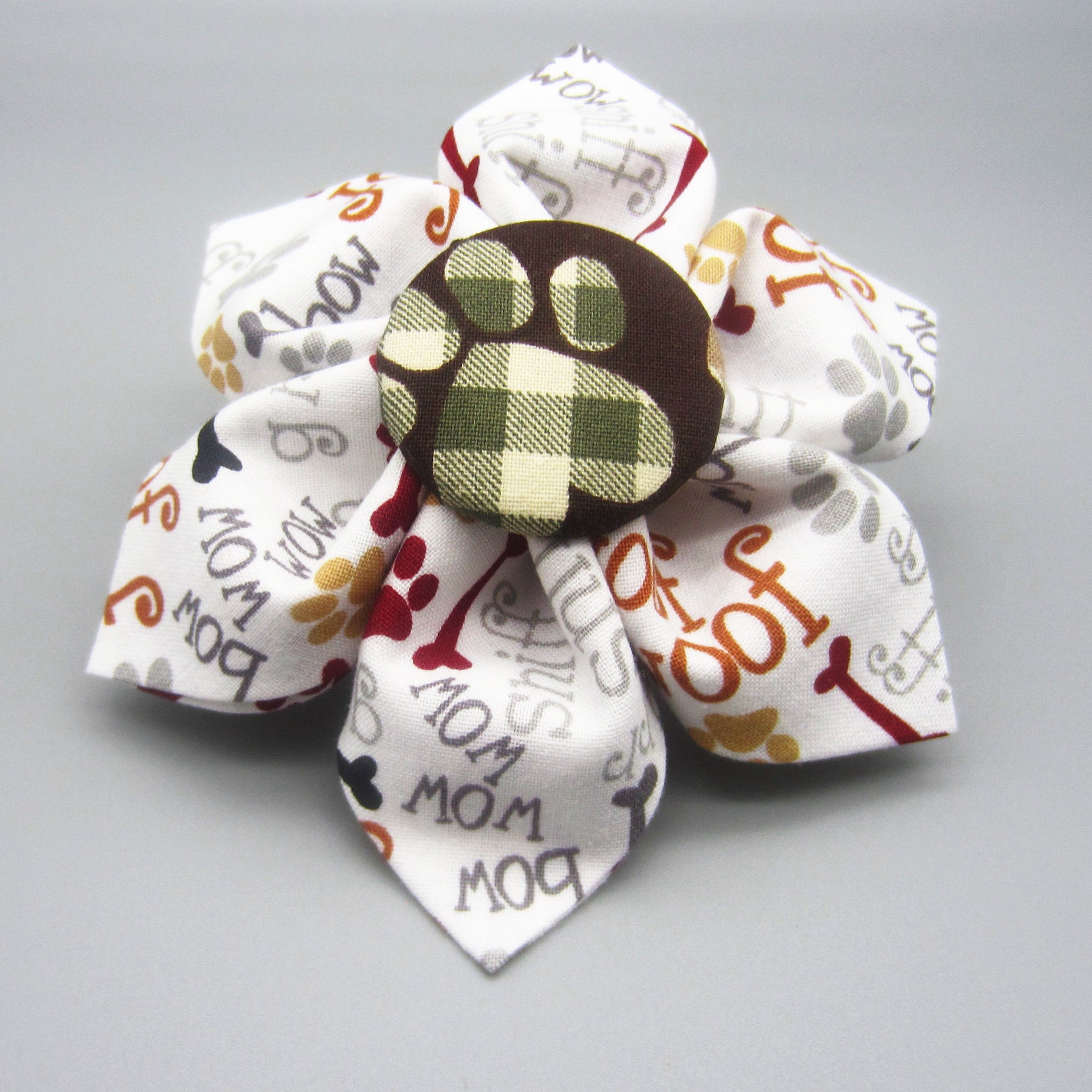 Woof Woof Fall Print Flower For Pet Collar-4 Sizes