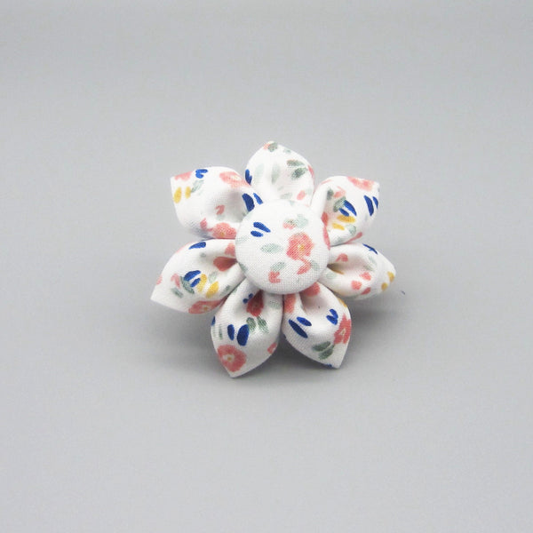 Peach & Navy Floral Flower For Pet Collar-4 Sizes