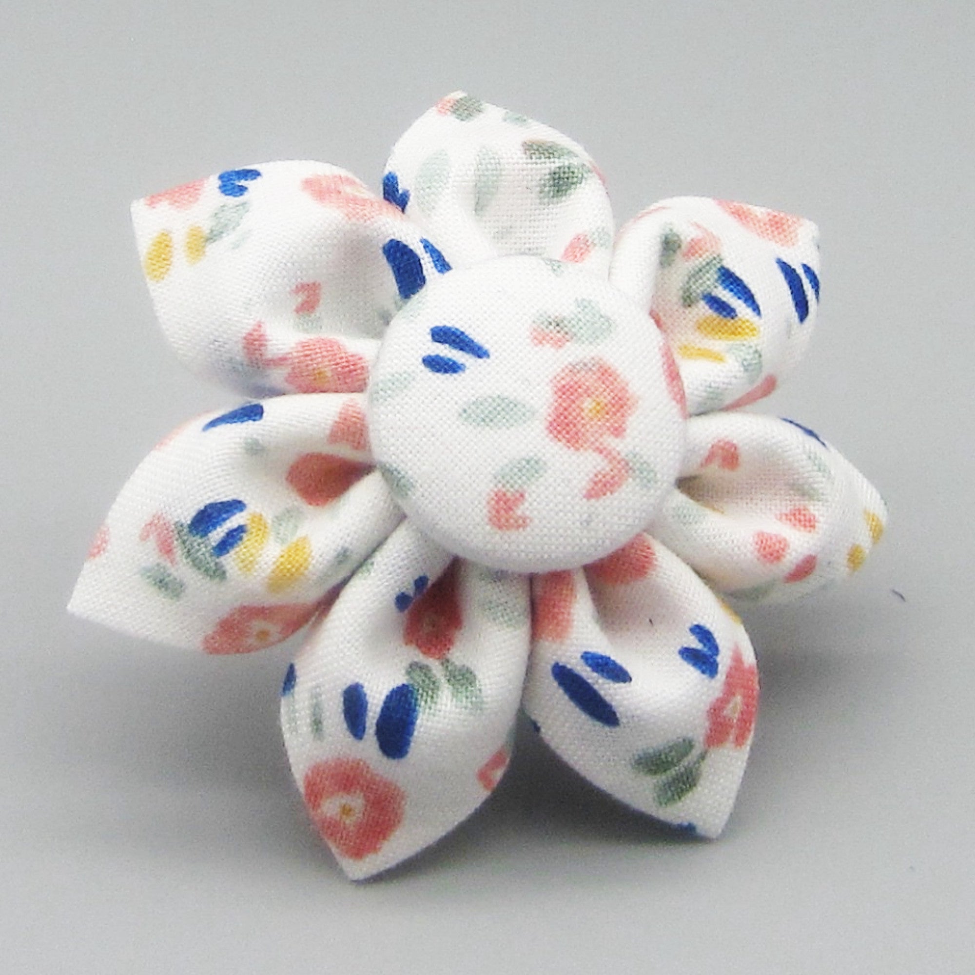 Peach & Navy Floral Flower For Pet Collar-4 Sizes