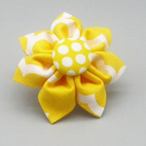 Yellow Quatrefoil Flower For Pet Collar-4 Sizes