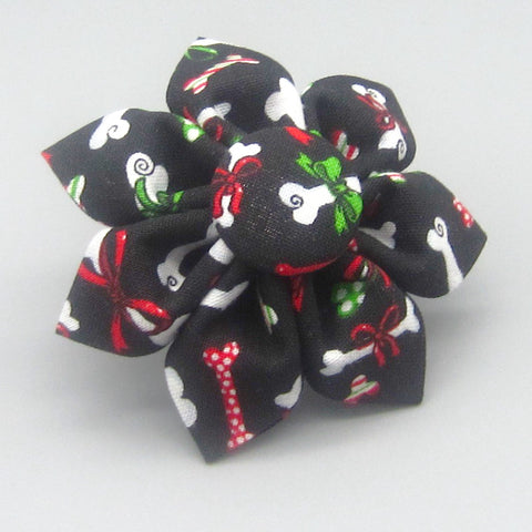 Christmas Dog Bones Flower For Pet Collar-4 Sizes