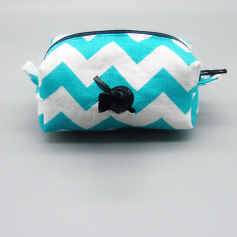 Turquoise Chevron Pet Waste Bag Holder