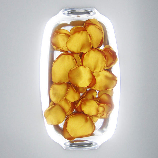 50 Antique Gold Satin Flower Petals For Wedding Decor