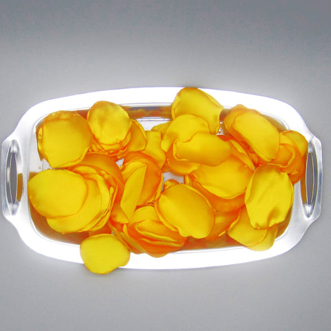 50 Gold Satin Flower Petals For Wedding Decor