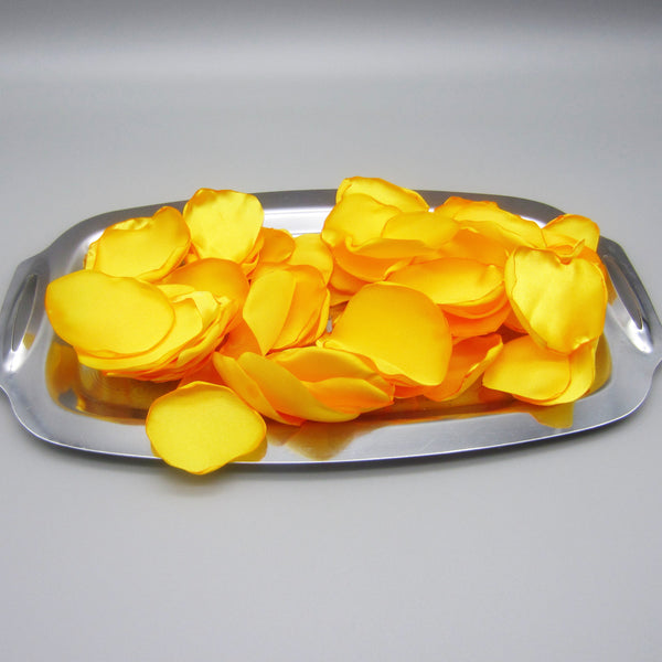 50 Gold Satin Flower Petals For Wedding Decor