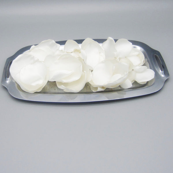 50 Teal & Ivory Satin Flower Petals For Wedding Decor