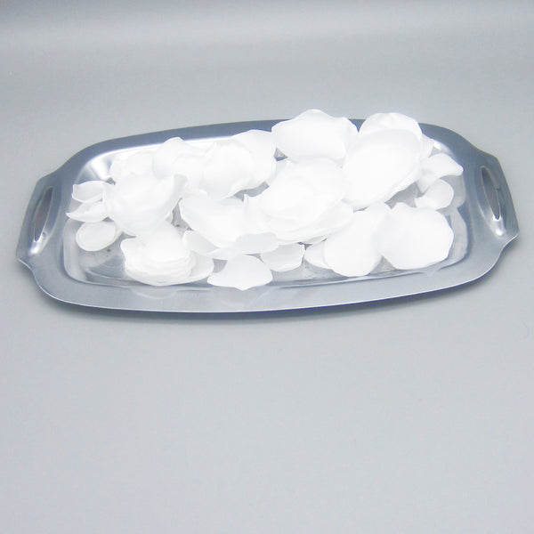 50 Black & White Satin Flower Petals For Wedding Decor