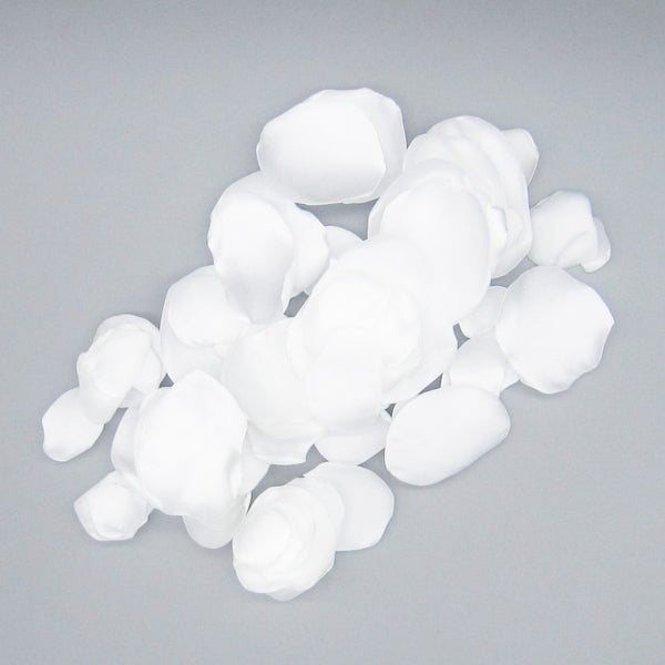50 Black & White Satin Flower Petals For Wedding Decor