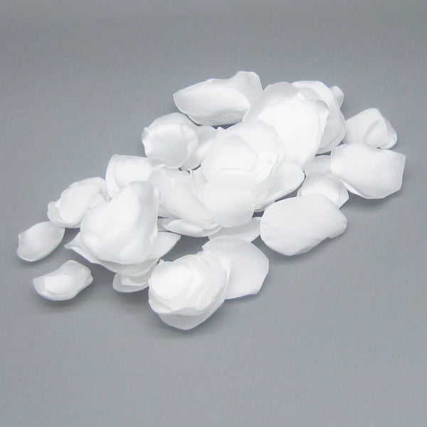 50 Black & White Satin Flower Petals For Wedding Decor