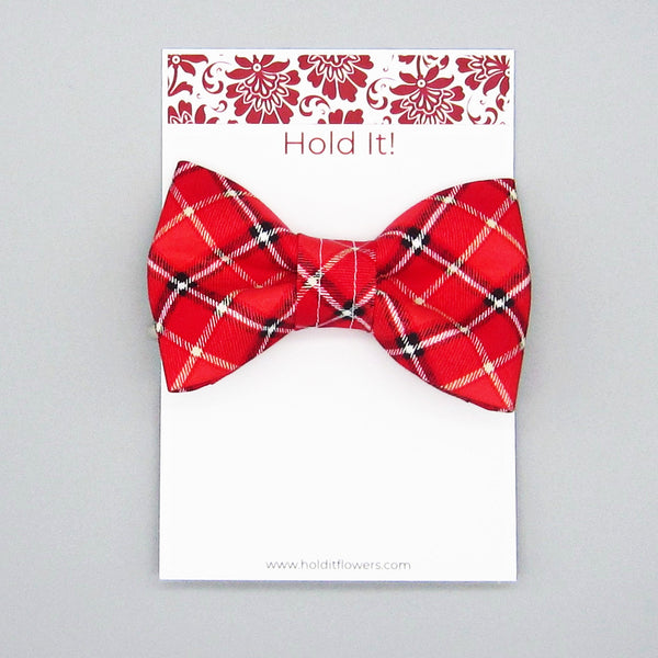 Red Tartan Plaid Pet Bow Tie or Sailor Bow