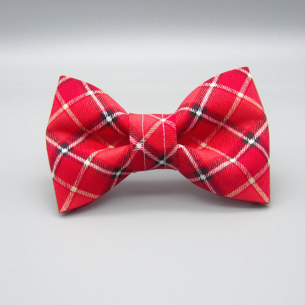 Red Tartan Plaid Pet Bow Tie or Sailor Bow
