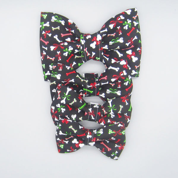 Christmas Bones Pet Bow Tie or Sailor Bow -4 Sizes Available