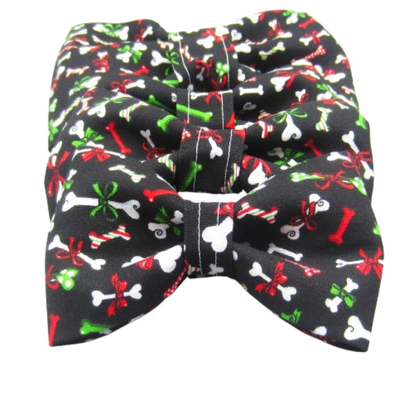 Christmas Bones Pet Bow Tie or Sailor Bow -4 Sizes Available