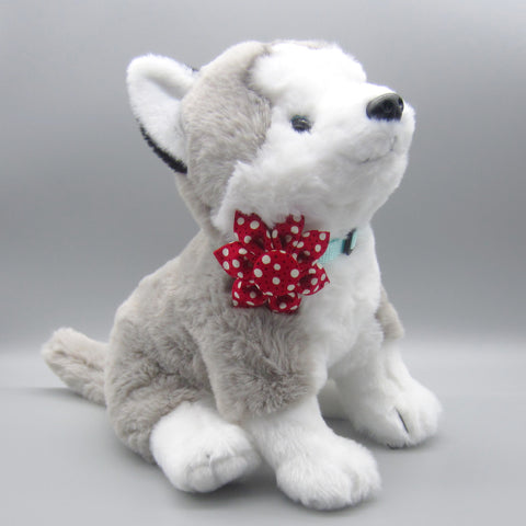 Red White & Black Polka Dot Flower For Pet Collar-4 Sizes