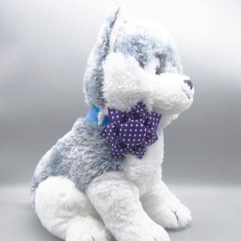 Purple & White Polka Dot Flower For Pet Collar-4 Sizes