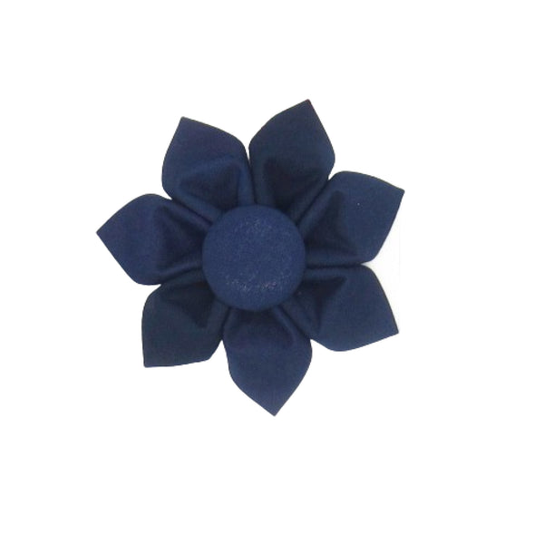 Navy Flower For Pet Collar-4 Sizes