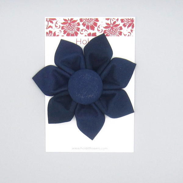 Navy Flower For Pet Collar-4 Sizes