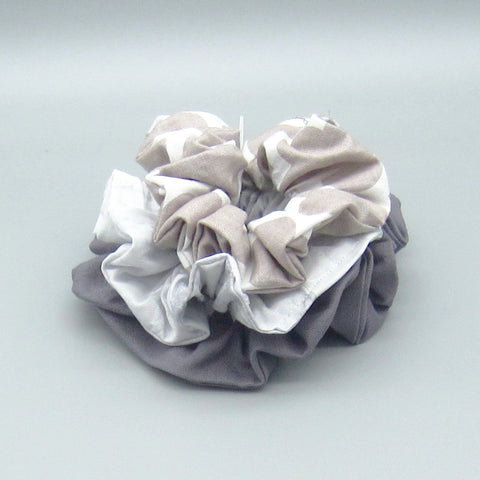 Set of 3 Grey Scrunchies