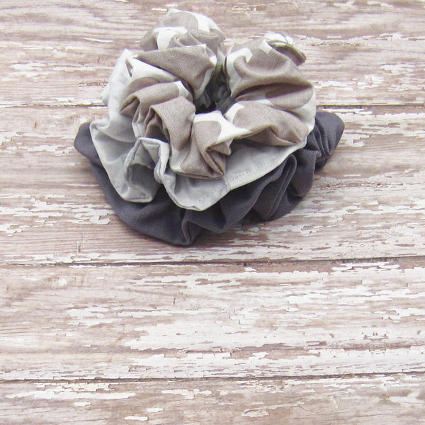 Set of 3 Grey Scrunchies