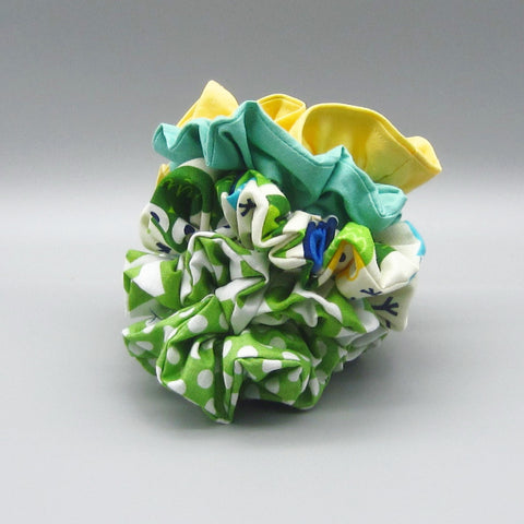 Set of 5 Green Scrunchies