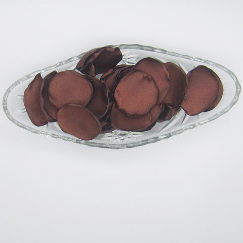 50 Brown Satin Flower Petals For Wedding Decor