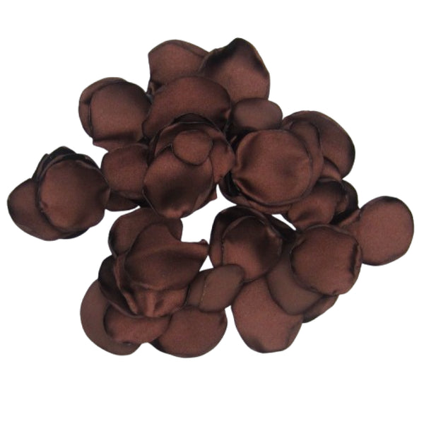 50 Brown Satin Flower Petals For Wedding Decor