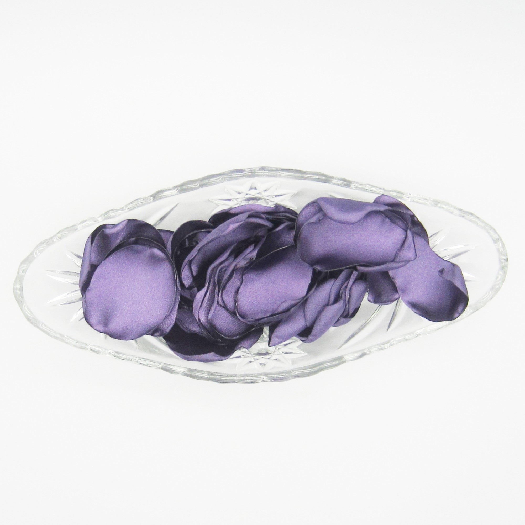 50 Eggplant Satin Flower Petals For Wedding Decor
