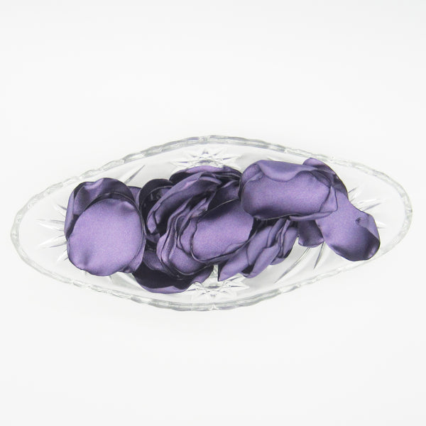 50 Eggplant Satin Flower Petals For Wedding Decor
