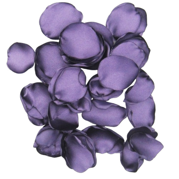 50 Eggplant Satin Flower Petals For Wedding Decor