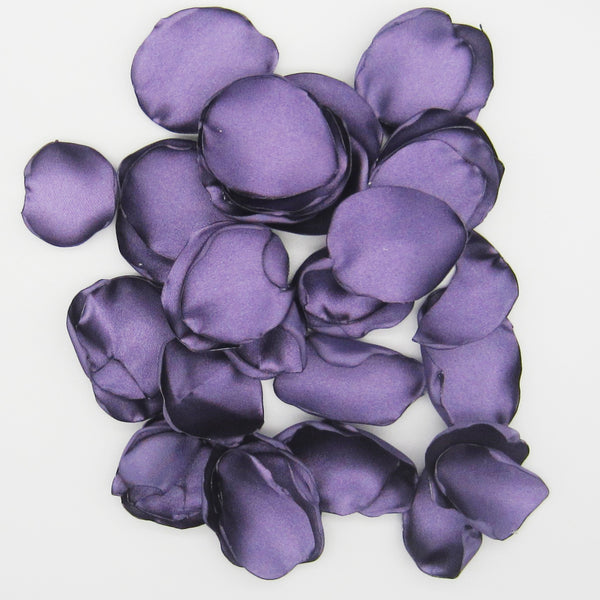 50 Eggplant Satin Flower Petals For Wedding Decor