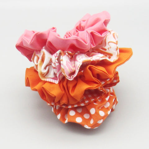 Set of 5 Orange Scrunchies