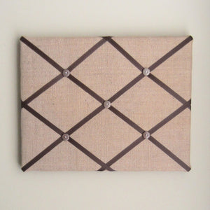 11"x14"  Memory Board or Bow Holder-Burlap & Brown