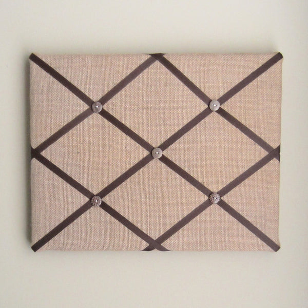11"x14"  Memory Board or Bow Holder-Burlap & Brown