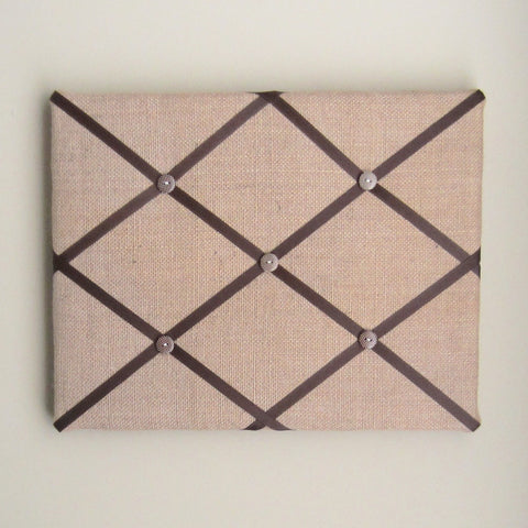 11"x14"  Memory Board or Bow Holder-Burlap & Brown
