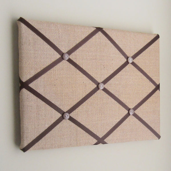 11"x14"  Memory Board or Bow Holder-Burlap & Brown