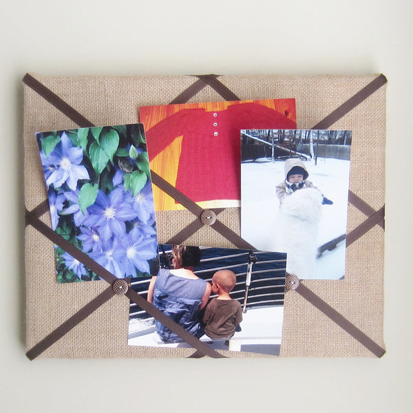 11"x14"  Memory Board or Bow Holder-Burlap & Brown