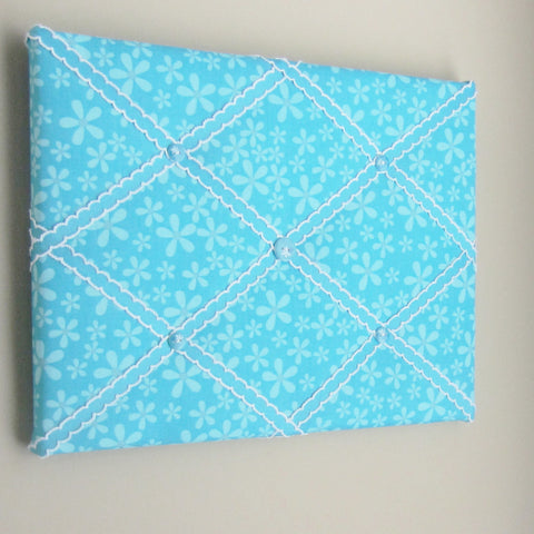 11"x14" Turquoise Daisy Memory Board or Bow Holder - Hold It!