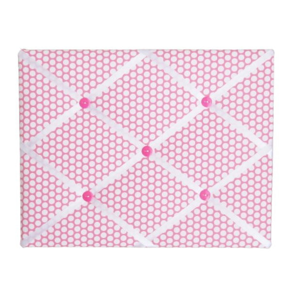 11"x14"  Memory Board or Bow Holder-Pink & White Polka Dot