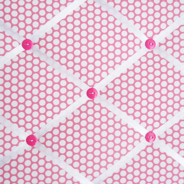 11"x14"  Memory Board or Bow Holder-Pink & White Polka Dot