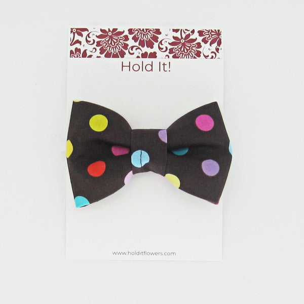 Brown Dottie Pet Bow Tie or Sailor Bow-4 Sizes Available