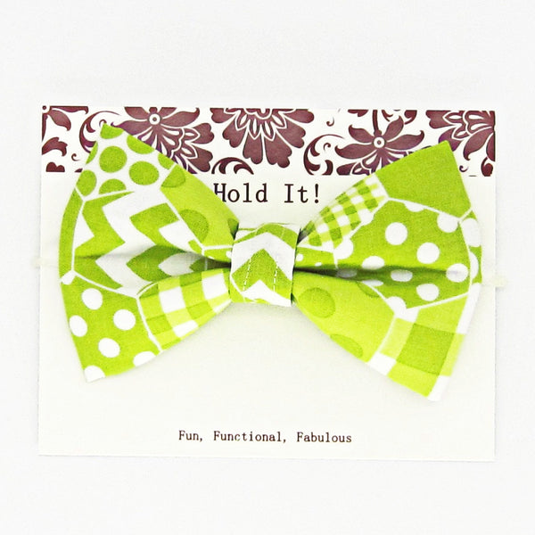 Lime Green Geometric Pet Bow Tie or Sailor Bow-4 Sizes Available