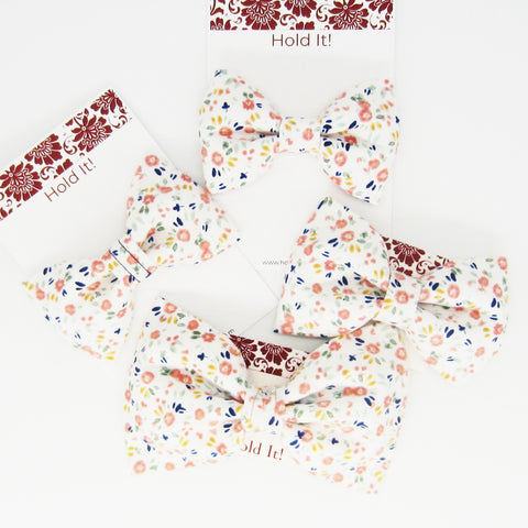Peach Floral Pet Bow Tie or Sailor Bow-4 Sizes Available