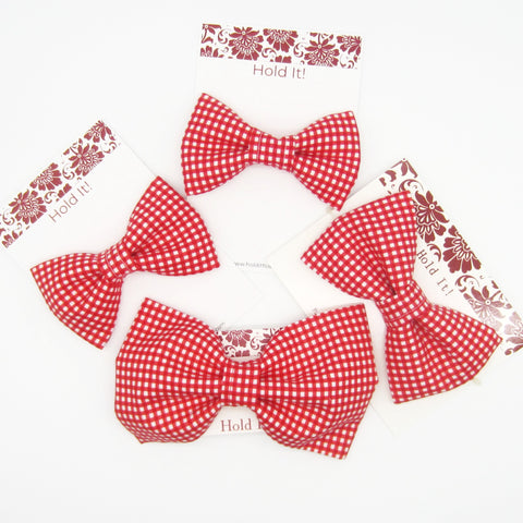Red Gingham Pet Bow Tie or Sailor Bow-4 Sizes Available