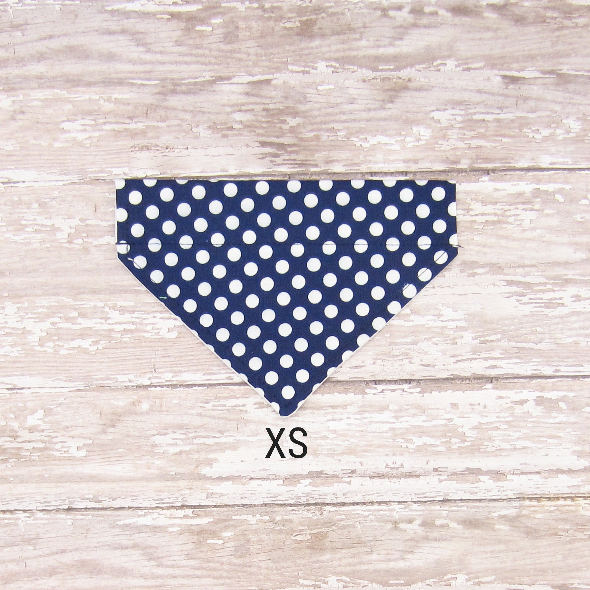 Navy & White Polka Dot Pet Bandana- Fits Over Collar 4 Sizes Available
