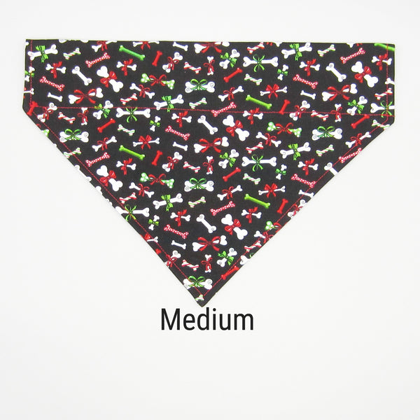 Christmas Dog Bones Pet Bandana- Fits Over Collar 4 Sizes Available
